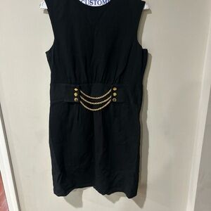 Milly Black Dress with Gold Accents